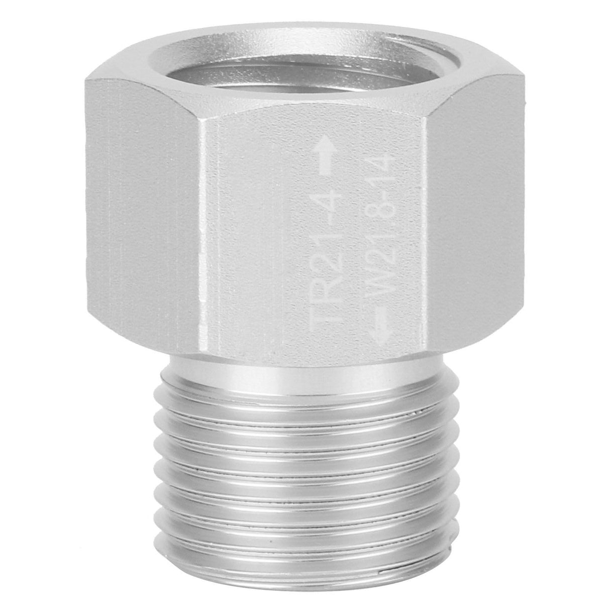 TR21x4 to W21.8‑14 Adapter Aluminum Soda Cylinder CO2 Tank Converter Silver