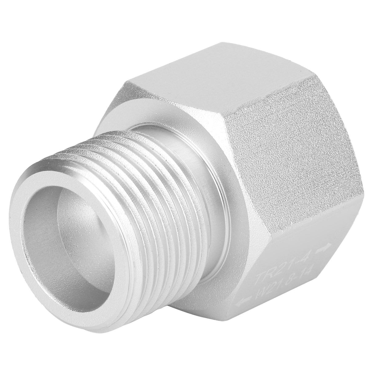 TR21x4 to W21.8‑14 Adapter Aluminum Soda Cylinder CO2 Tank Converter Silver