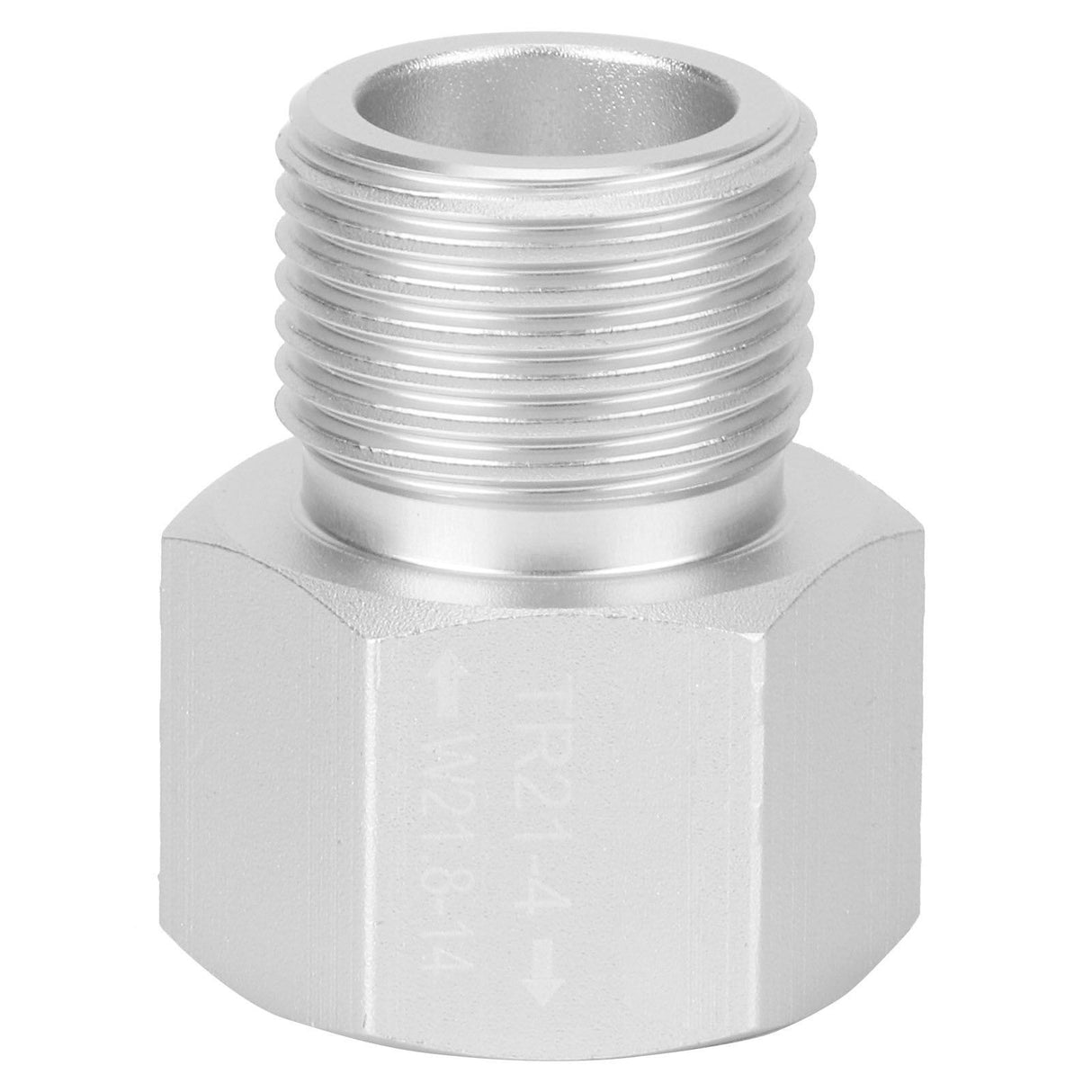 TR21x4 to W21.8‑14 Adapter Aluminum Soda Cylinder CO2 Tank Converter Silver