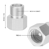 TR21x4 to W21.8‑14 Adapter Aluminum Soda Cylinder CO2 Tank Converter Silver