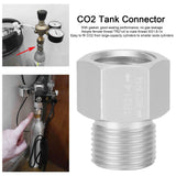 TR21x4 to W21.8‑14 Adapter Aluminum Soda Cylinder CO2 Tank Converter Silver