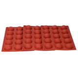 3Pcs Cake Mold 15 Hole Hemispherical Silicone Chocolate Mold Food Grade Dessert Bakeware - Top-Down View