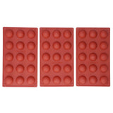 3Pcs Cake Mold 15 Hole Hemispherical Silicone Chocolate Mold Food Grade Dessert Bakeware - 45-Degree Angle
