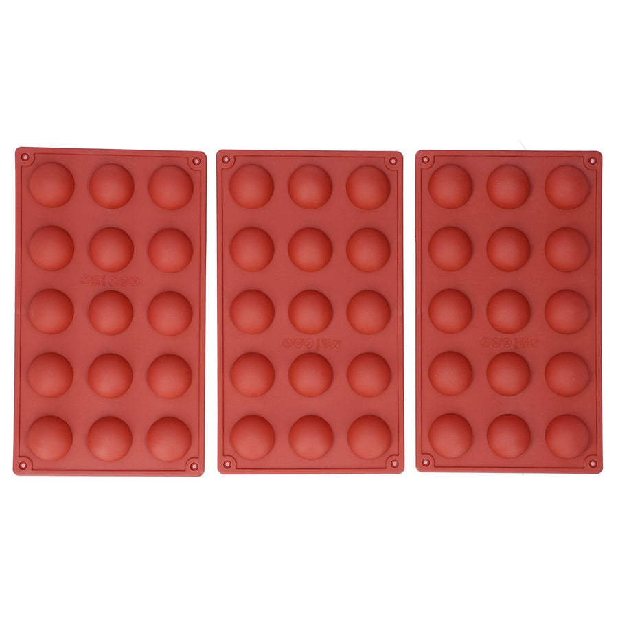 3Pcs Cake Mold 15 Hole Hemispherical Silicone Chocolate Mold Food Grade Dessert Bakeware