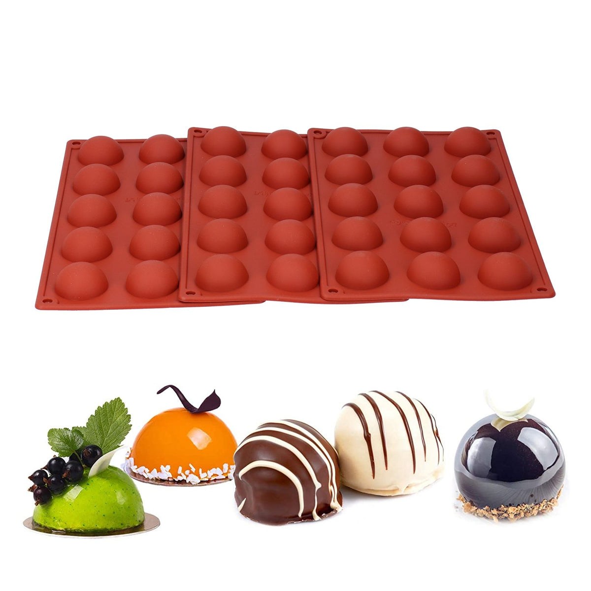 3Pcs Cake Mold 15 Hole Hemispherical Silicone Chocolate Mold Food Grade Dessert Bakeware