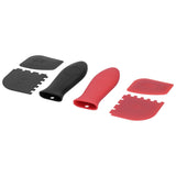 6Pcs set Pot Handle Sleeve Cover Scraper Kit Silicone Anti Scalding Cookware Pan Accessory - Front View