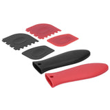 6Pcs set Pot Handle Sleeve Cover Scraper Kit Silicone Anti Scalding Cookware Pan Accessory