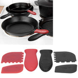 6Pcs set Pot Handle Sleeve Cover Scraper Kit Silicone Anti Scalding Cookware Pan Accessory