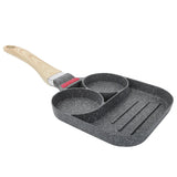 Egg Pan Aluminum Non Stick Breakfast Cooker Frying Omelet Pot Kitchen Accessory Black - Close-Up Angle