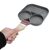 Egg Pan Aluminum Non Stick Breakfast Cooker Frying Omelet Pot Kitchen Accessory Black - Low Angle