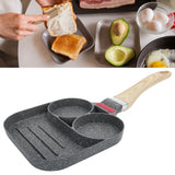 Egg Pan Aluminum Non Stick Breakfast Cooker Frying Omelet Pot Kitchen Accessory Black