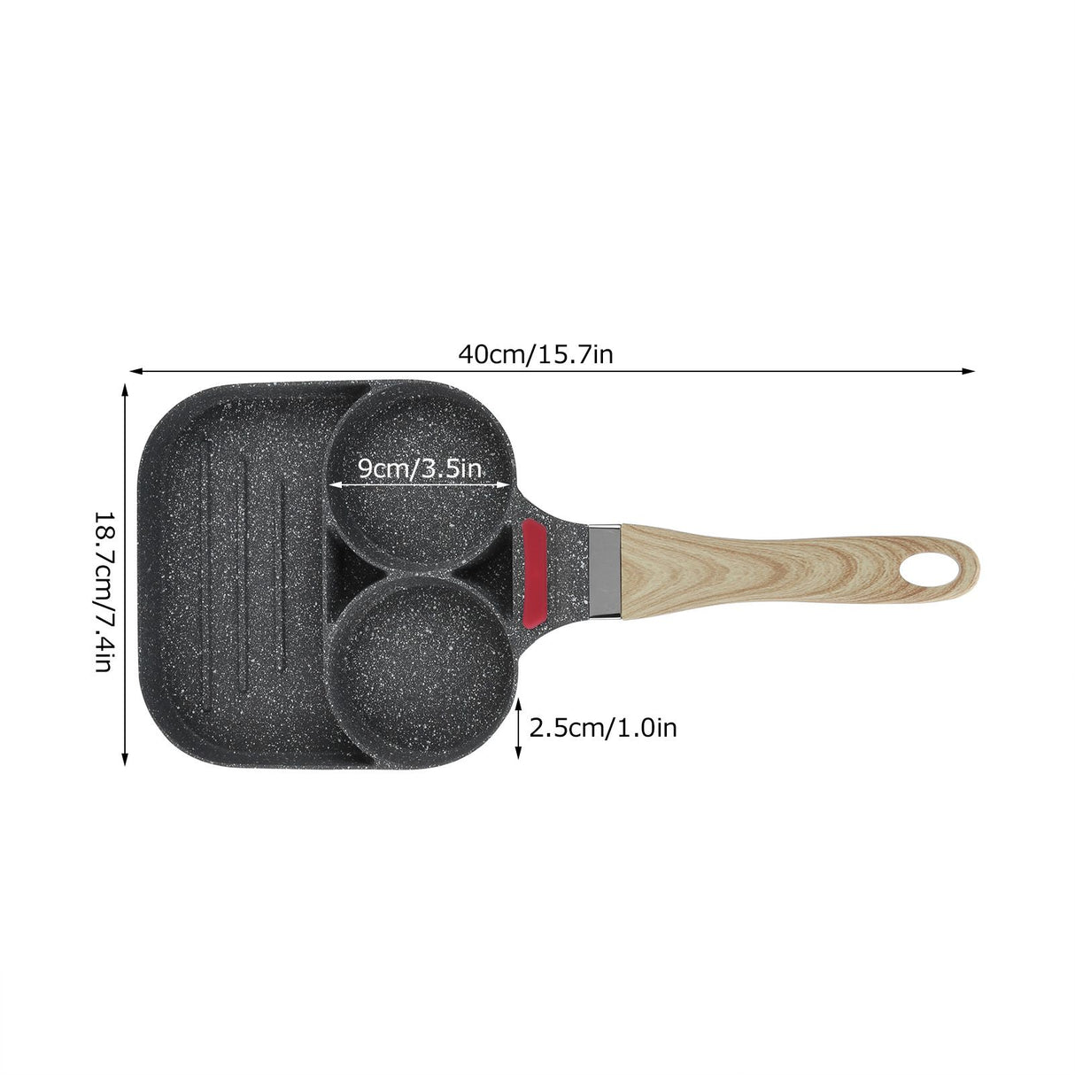 Egg Pan Aluminum Non Stick Breakfast Cooker Frying Omelet Pot Kitchen Accessory Black