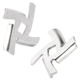2Pcs Meat Grinder Blade 304 Stainless Steel Grinding Plate Disc Accessory for 5#/B Type Grinder(8MM Square Hole Crossed Blade )