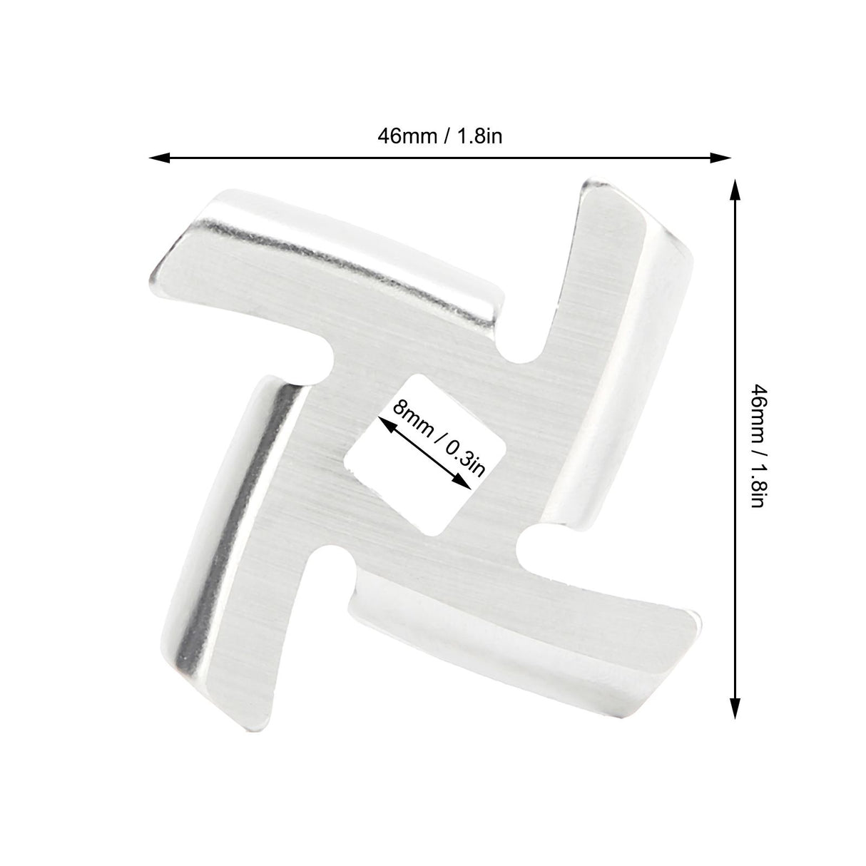 2Pcs Meat Grinder Blade 304 Stainless Steel Grinding Plate Disc Accessory for 5#/B Type Grinder(8MM Square Hole Crossed Blade )
