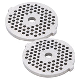 2Pcs Electric Mincer Blade Stainless Steel Grinding Plate Round Hole for 5#/B Type Grinder(3mm 56 Holes ) - Low Angle