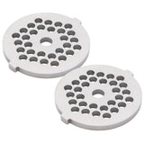 2Pcs Electric Mincer Blade Stainless Steel Grinding Plate Round Hole for 5#/B Type Grinder(5mm 30 Holes )