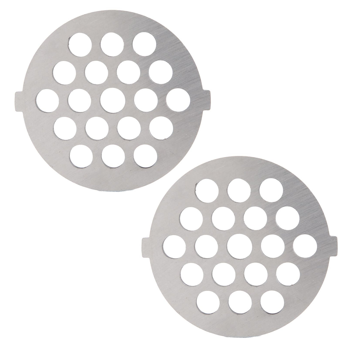 2Pcs Electric Mincer Blade Stainless Steel Grinding Plate Round Hole for 5#/B Type Grinder(7mm 19 Holes )
