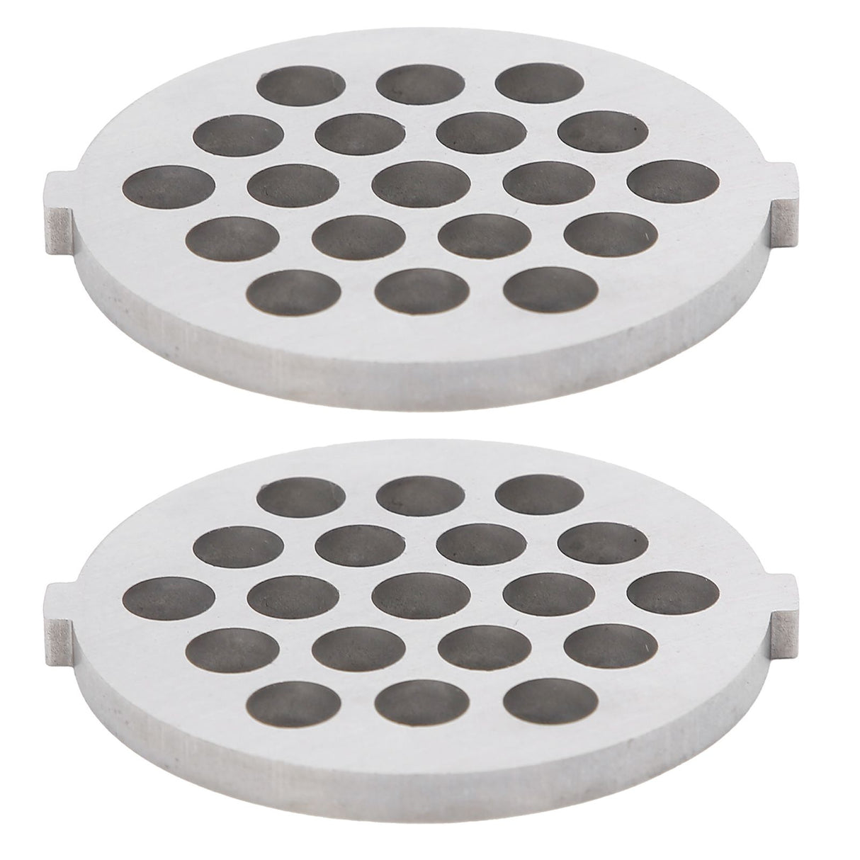 2Pcs Electric Mincer Blade Stainless Steel Grinding Plate Round Hole for 5#/B Type Grinder(7mm 19 Holes )