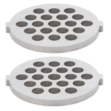 2Pcs Electric Mincer Blade Stainless Steel Grinding Plate Round Hole for 5#/B Type Grinder(7mm 19 Holes )