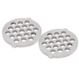 2Pcs Electric Mincer Blade Stainless Steel Grinding Plate Round Hole for 5#/B Type Grinder(7mm 19 Holes ) - 45-Degree Angle