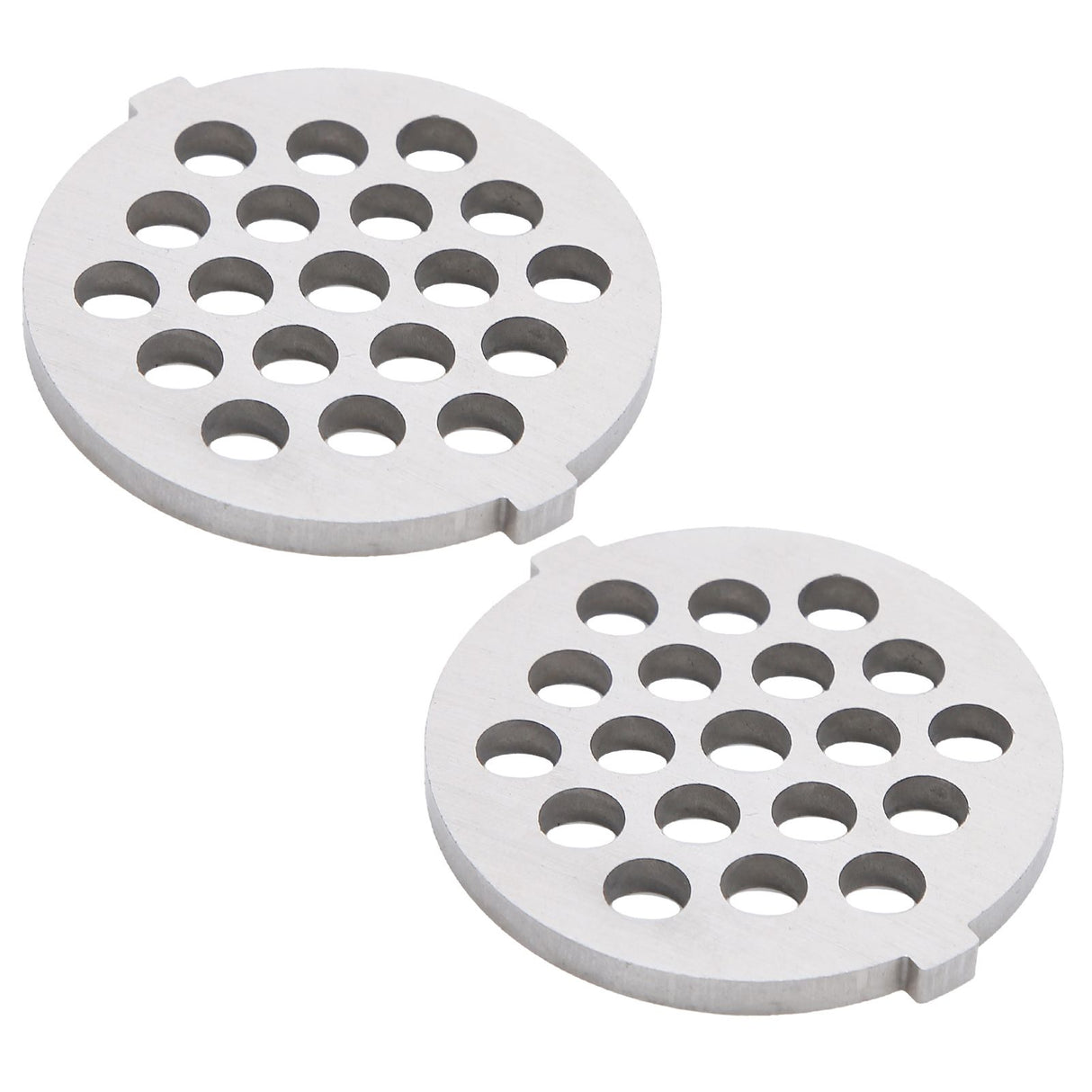 2Pcs Electric Mincer Blade Stainless Steel Grinding Plate Round Hole for 5#/B Type Grinder(7mm 19 Holes )