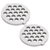 2Pcs Electric Mincer Blade Stainless Steel Grinding Plate Round Hole for 5#/B Type Grinder(7mm 19 Holes )