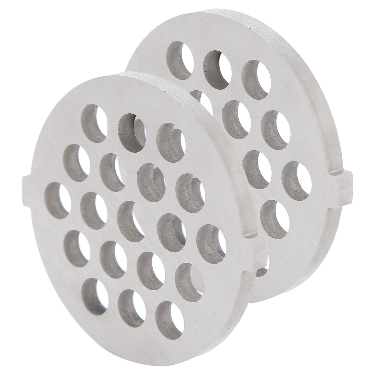 2Pcs Electric Mincer Blade Stainless Steel Grinding Plate Round Hole for 5#/B Type Grinder(7mm 19 Holes )