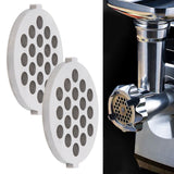 2Pcs Electric Mincer Blade Stainless Steel Grinding Plate Round Hole for 5#/B Type Grinder(7mm 19 Holes )