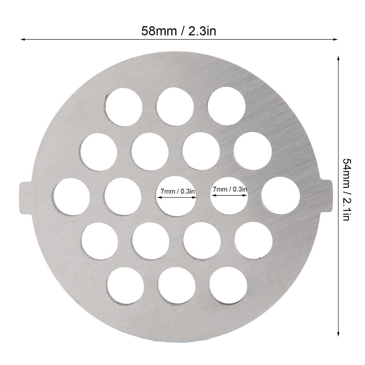 2Pcs Electric Mincer Blade Stainless Steel Grinding Plate Round Hole for 5#/B Type Grinder(7mm 19 Holes )
