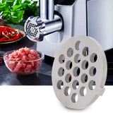 2Pcs Electric Mincer Blade Stainless Steel Grinding Plate Round Hole for 5#/B Type Grinder(7mm 19 Holes )