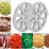 2pcs Meat Grinder Blade 304 Stainless Steel Cutting Plate 7mm/0.3in ID for 5#/B Type Meat Grinder(8 Holes Knife Plate )