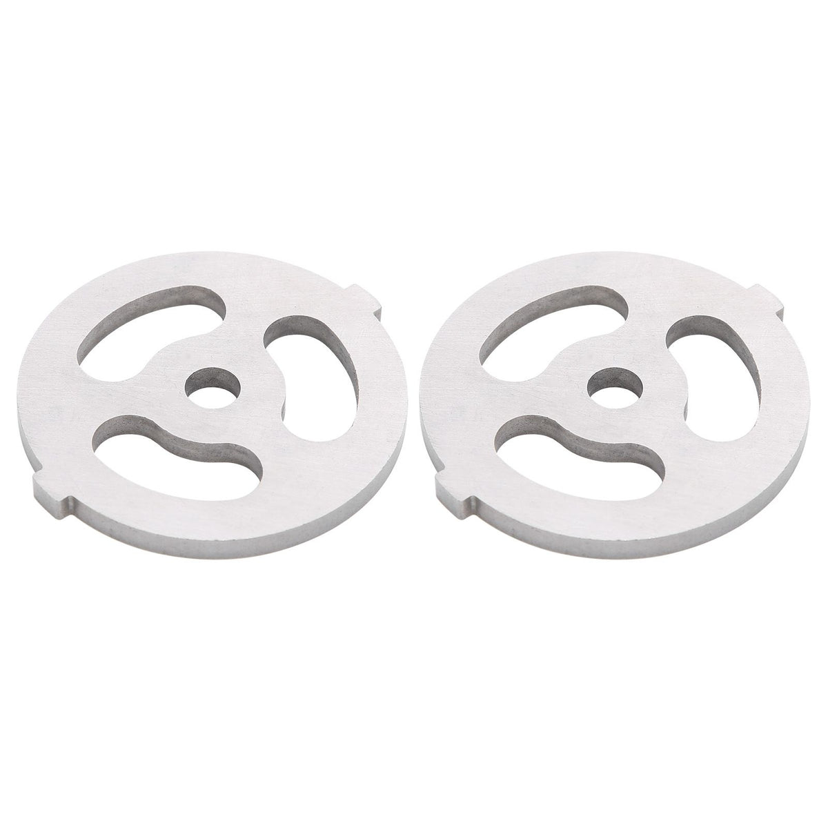 2pcs Meat Grinder Blade 304 Stainless Steel Cutting Plate 7mm/0.3in ID for 5#/B Type Meat Grinder(3 Holes Knife Plate )