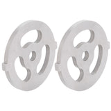 2pcs Meat Grinder Blade 304 Stainless Steel Cutting Plate 7mm/0.3in ID for 5#/B Type Meat Grinder(3 Holes Knife Plate ) - Top-Down View