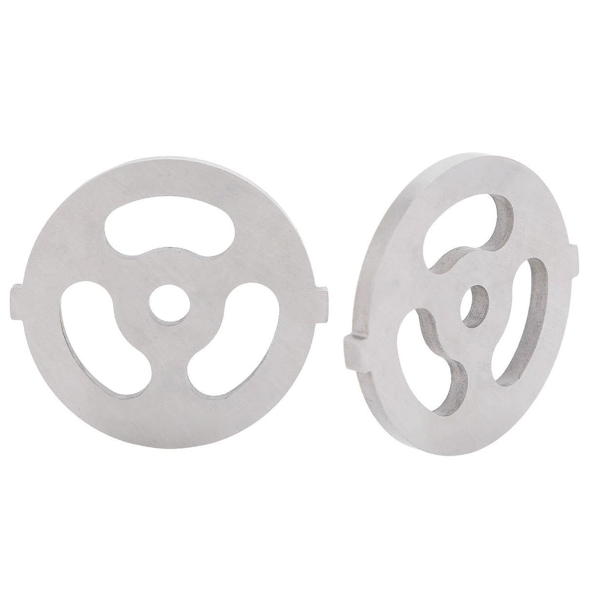 2pcs Meat Grinder Blade 304 Stainless Steel Cutting Plate 7mm/0.3in ID for 5#/B Type Meat Grinder(3 Holes Knife Plate )