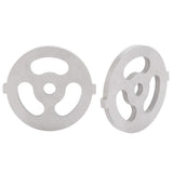 2pcs Meat Grinder Blade 304 Stainless Steel Cutting Plate 7mm/0.3in ID for 5#/B Type Meat Grinder(3 Holes Knife Plate ) - 45-Degree Angle