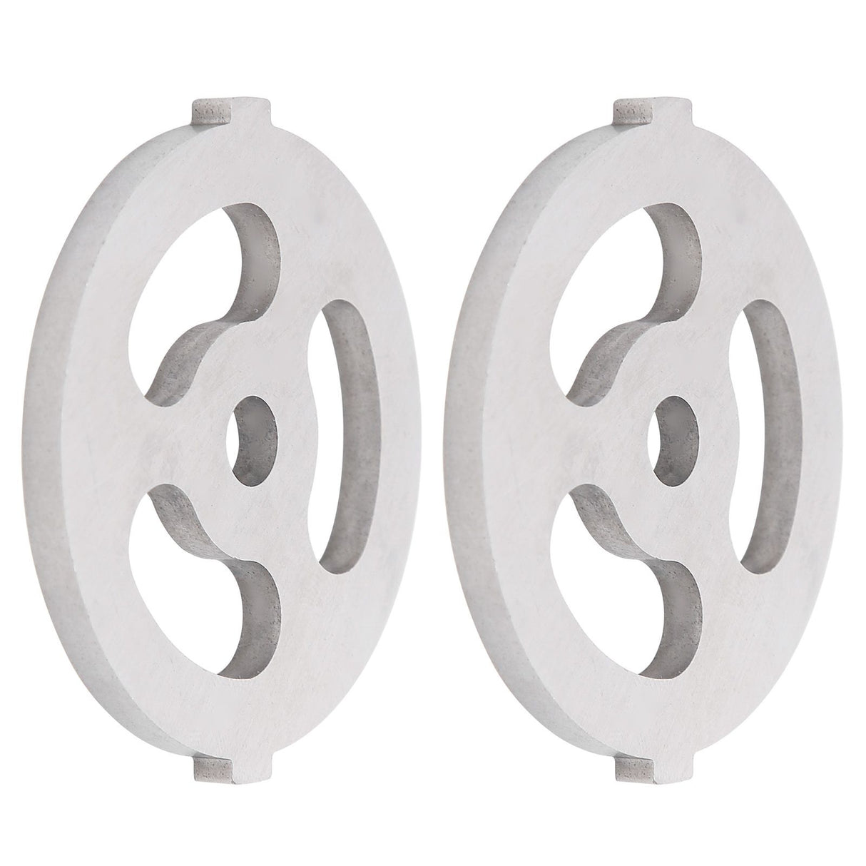 2pcs Meat Grinder Blade 304 Stainless Steel Cutting Plate 7mm/0.3in ID for 5#/B Type Meat Grinder(3 Holes Knife Plate )