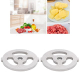 2pcs Meat Grinder Blade 304 Stainless Steel Cutting Plate 7mm/0.3in ID for 5#/B Type Meat Grinder(3 Holes Knife Plate )