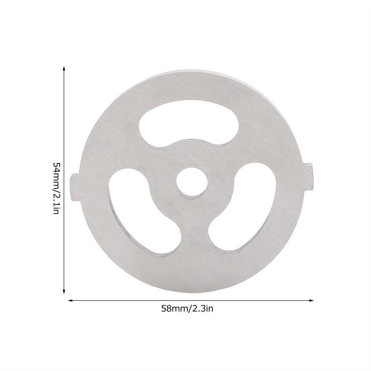 2pcs Meat Grinder Blade 304 Stainless Steel Cutting Plate 7mm/0.3in ID for 5#/B Type Meat Grinder(3 Holes Knife Plate )