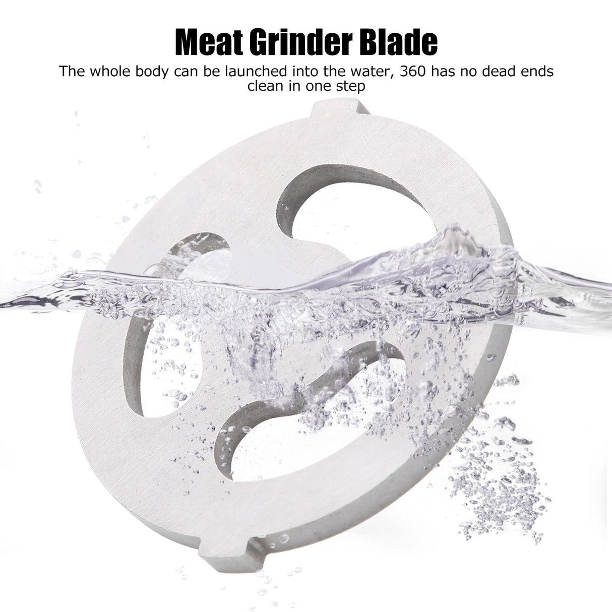 2pcs Meat Grinder Blade 304 Stainless Steel Cutting Plate 7mm/0.3in ID for 5#/B Type Meat Grinder(3 Holes Knife Plate )
