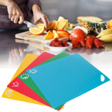 4pcs PP Flexible Kitchen Cutting Board Non Slip Cutting Board for Vegetable Meat 1.2mm