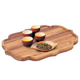 Bamboo Tea Tray Teaboard Serving Plate Japanese Style Tableware W/Protection PadS 19.8x13.7x1.8cm
