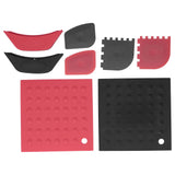8Pcs/Set Pot Holder Scraper Pan Handle Kit Silicone Anti-Scalding Accessory for Home Kitchen