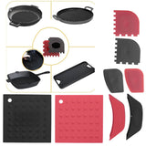 8Pcs/Set Pot Holder Scraper Pan Handle Kit Silicone Anti-Scalding Accessory for Home Kitchen