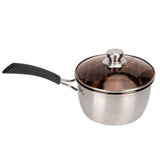 Small Soup Pot Thickened Compound Steel NonMagnetic Single Handle Cooking Kitchenware 18cm