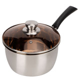 Small Soup Pot Thickened Compound Steel NonMagnetic Single Handle Cooking Kitchenware 18cm - Front View