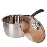Small Soup Pot Thickened Compound Steel NonMagnetic Single Handle Cooking Kitchenware 18cm