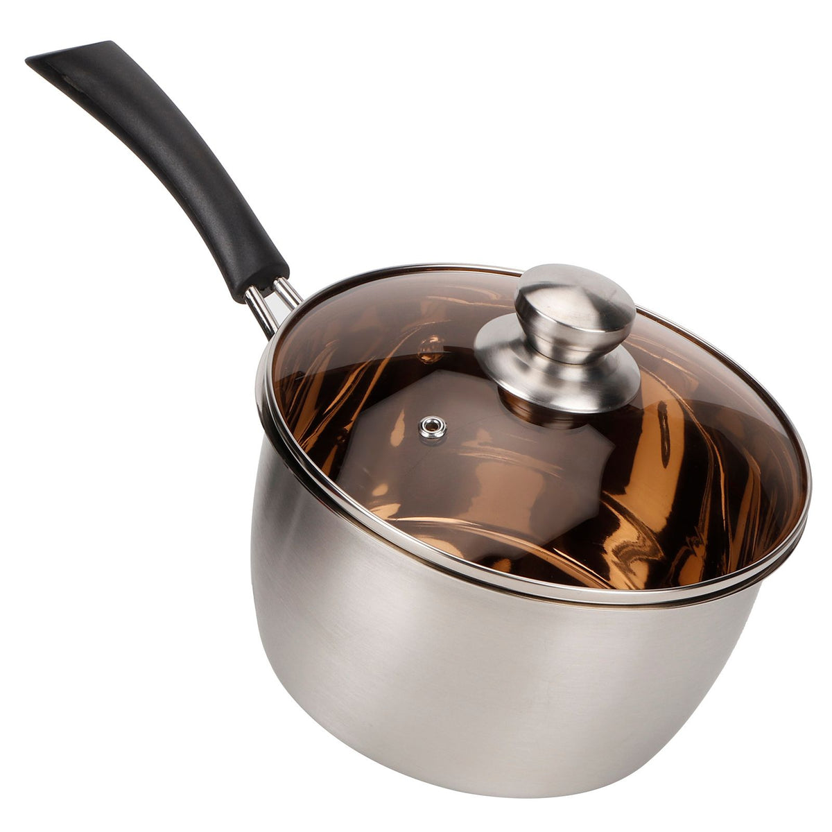 Small Soup Pot Thickened Compound Steel NonMagnetic Single Handle Cooking Kitchenware 18cm
