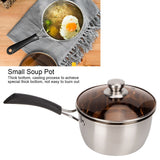 Small Soup Pot Thickened Compound Steel NonMagnetic Single Handle Cooking Kitchenware 18cm