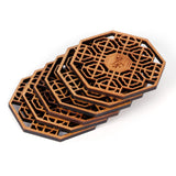 6PCS Bamboo Coaster Teacup Mat AntiScald Heat Insulation Pad Tea Ceremony Supplies(Type 1 ) - Side View