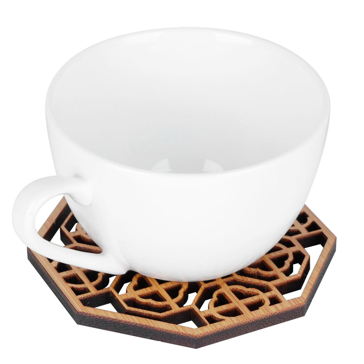 6PCS Bamboo Coaster Teacup Mat AntiScald Heat Insulation Pad Tea Ceremony Supplies(Type 1 )